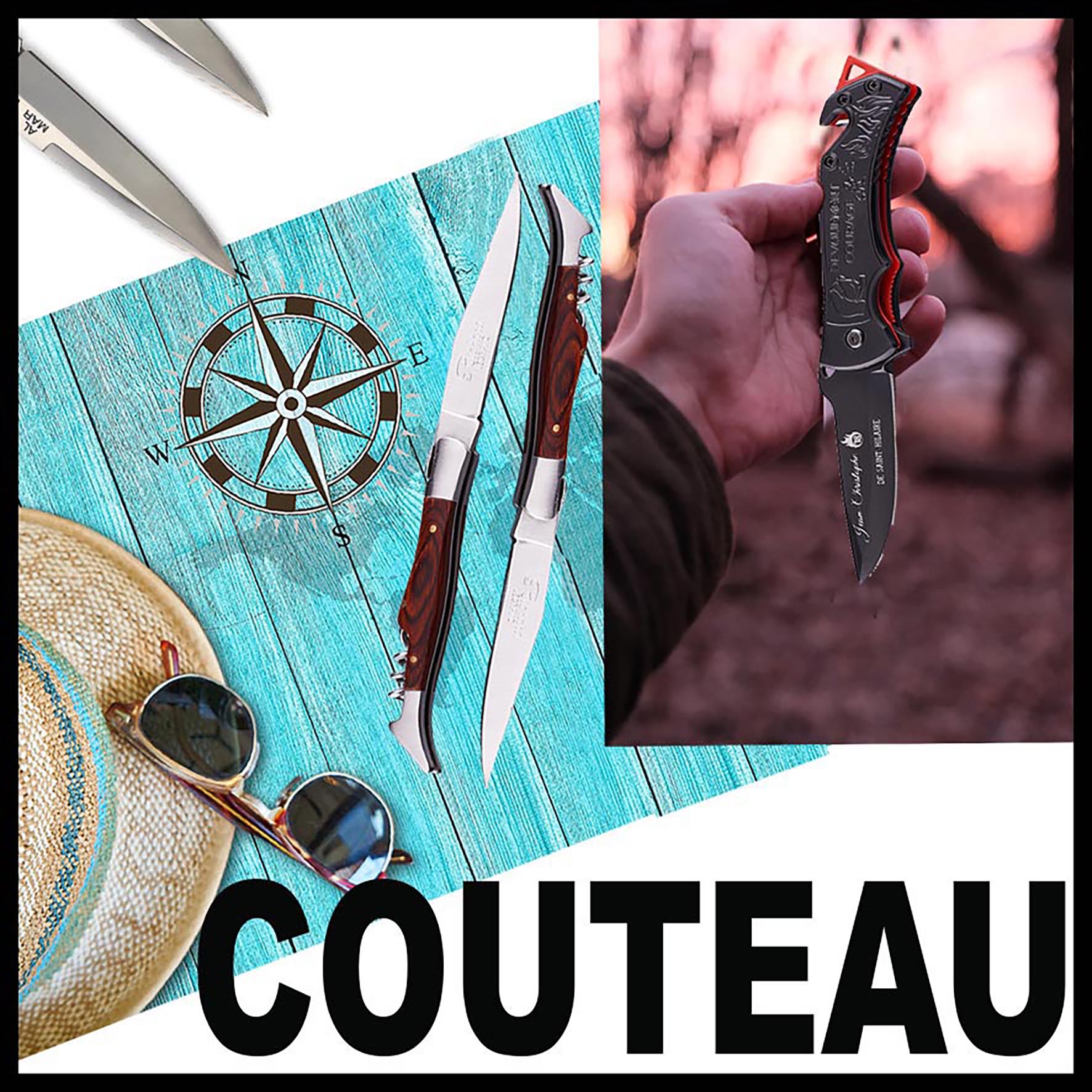 Couteaux gravés personnalisés, cadeau homme, expédition France