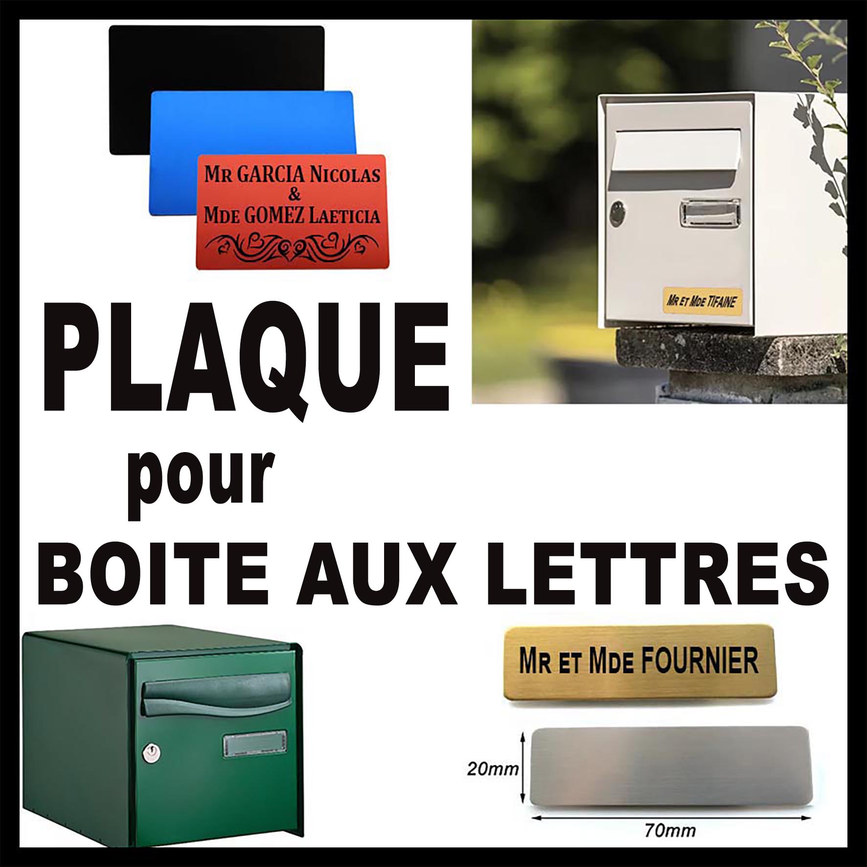 Plaque de boite aux lettres personnalisée, maison, expédition France